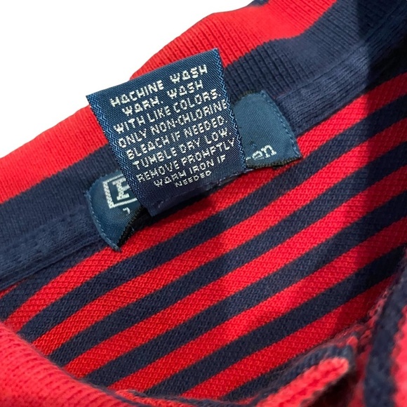 Polo Shirt Ralph Lauren Boy's Red/Navy Stripe Mesh Polo Medium Preppy - Picture 4 of 8